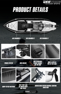 <span class=keywords><strong>Kayak</strong></span> de <span class=keywords><strong>pêche</strong></span> <span class=keywords><strong>gonflable</strong></span> GeeTone avec système de propulsion à pédales et porte-canne à <span class=keywords><strong>pêche</strong></span>, livraison directe - Product Image 5