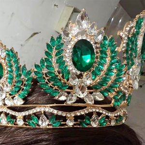 Coronas de Reina de Aleación de Cristal Chapadas en Oro/Plata, Accesorios para la Cabeza, Tiaras para Mujeres, Corona de Boda, Corona de Concurso, Corona de <span class=keywords><strong>Miss</strong></span> Universo - Product Image 3
