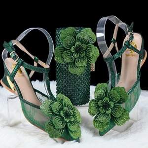 Green Shoes Matching Bag Set - New Style 2025