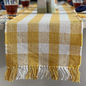Vente en gros de napperon de salle à manger en coton élégant, motifs de table à carreaux lavables personnalisés, style coréen imperméable pour les mariages - Product Image 6