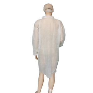 <span class=keywords><strong>Blouse</strong></span> de laboratoire blanche jetable en polypropylène (SPP) à manches longues avec poignets élastiques, tablier de <span class=keywords><strong>visiteur</strong></span> industriel - Product Image 5