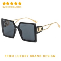 Lunettes de soleil de créateurs tendance dernière vente chaude vente en gros protection UV400 lunettes de soleil carrées à grand cadre surdimensionné de luxe pour femmes