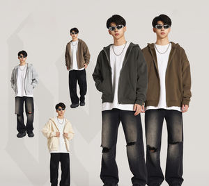 H5417 New Arrivals Custom Heavyweight 345g Fleece Liner Pullover Hoodies Cartoon Pattern <b>Stand</b> Collar Autumn Oversized - Product Image 2