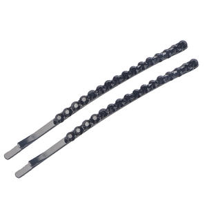 Horquilla de mujer con diamantes de imitación de fila negra de 8,5 cm, accesorio para el pelo de celebridad de Internet - Product Image 6