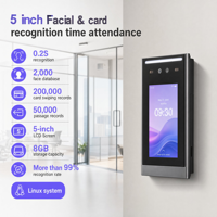 Sistema de Control de Acceso con Reconocimiento Facial de 5 Pulgadas FCV5002, Reconocimiento Facial Biométrico, Control de Asistencia, Lector de Tarjetas RFID, Wiegand RS485