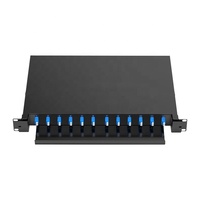 Panel Patch Fiber Optik SC LC 48-Port 6-Core ODF 1U 19'' Rak-Mount Geser Terisi Penuh FTTH Garansi 5 Tahun