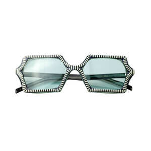 統合カラー クラシックスタイル ポリゴン フルリム 軽量 反射防止 ラインストーンレンズ サングラス 男女兼用 - Product Image 2