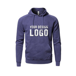 Low MOQ Custom Heavyweight Solid Color Plus Size Mens <b>Hoodie</b> Fashion Casual Cotton Drop Shoulder Vintage Washed Men's Hoodies - Product Image 1
