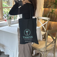 Sacs fourre-tout en toile de coton écologiques noirs réutilisables, personnalisables en couleur, avec logo, pour femmes, pour les courses