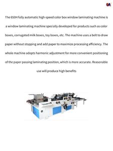 650H Fully Automatic Electric High-speed Color Box Window <b>Laminating</b> Machine with Case Packaging Wood Material High Productivity - Product Image 3