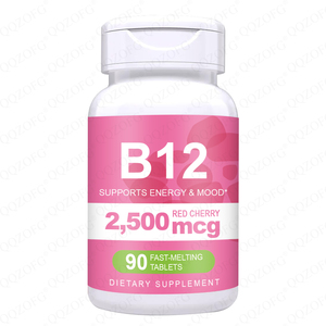 Fabricant direct, <span class=keywords><strong>vitamine</strong></span> <span class=keywords><strong>B12</strong></span>, soutient l'énergie et l'humeur, 100% végétalien, <span class=keywords><strong>B12</strong></span> cerise rouge, 2 500 <span class=keywords><strong>mg</strong></span>, comprimés à dissolution rapide pour adultes - Product Image 1