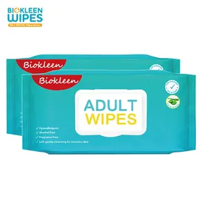 Biokleen Disposable Extra Thick Hospital Adult Incontinence Wipes Surgical Adult Body Wipes Case Bed Bath Wipes for Adults
