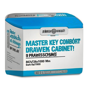Fami Master Key Comfort Drawer <b>Cabinet</b> 9 Drawers 867x726x1000 Mm Dark <b>Grey</b> Ral7000 Tool Storage - Product Image 2