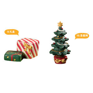 <b>Christmas</b> Resin Figurines Santa And Bunny Cartoon Decorations For Living Room Indoor Use Matte Finish - Product Image 5