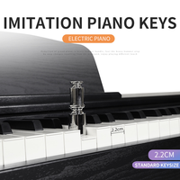 Professional 88-Key Heavy Hammer Electric Piano-Professional Grading Keyboard Multifunction Black Wooden for Student Beginners