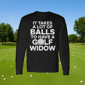 Camiseta de manga larga Golf Widow para esposa golfista con diseño de pelotas - Product Image 3