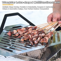 Barbecue portable au charbon de bois en acier inoxydable avec étui de transport