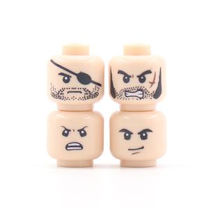 <span class=keywords><strong>4</strong></span> pièces/lot Expression tête soldat guerrier <span class=keywords><strong>Pirate</strong></span> Mini blocs de construction Figure accessoires enfants jouets éducatifs cadeau - Product Image 2