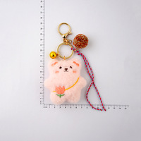 Peluche mini mignon ours en peluche valentines porte-clés griffe poupée machine poupée peluche petit ours en peluche pompon cloche corde porte-clés