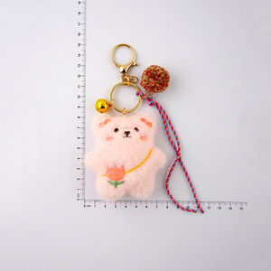 Peluche <span class=keywords><strong>mini</strong></span> mignon ours en peluche valentines porte-clés griffe poupée machine poupée peluche petit ours en peluche pompon cloche corde porte-clés - Product Image 2