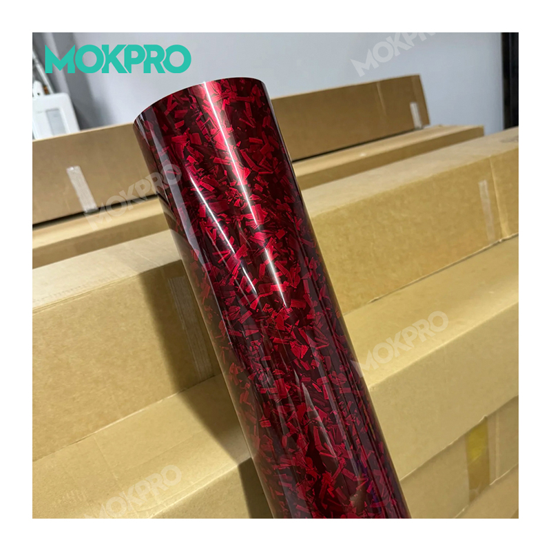 7.5mil Red Forged Carbon Fiber Film