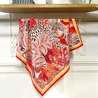 Foulard en Soie Rétro à Pois Imprimé Personnalisé 70cm Carré pour Femme, Bandeau Vintage et Décoration de Cou