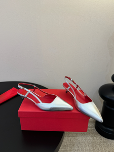 Sandalias de Tacón Alto con Tira Trasera Plateada Espejo, Diseño Sexy para Verano, Forro Rojo, Transpirables e Impermeables para Mujer - Product Image 5