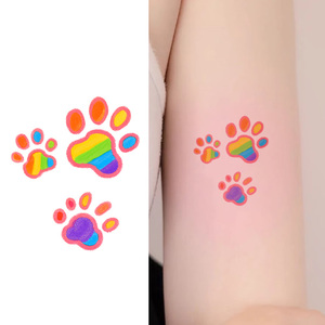 Adesivi colorati temporanei <span class=keywords><strong>per</strong></span> tatuaggi, tatuaggi impermeabili con motivo a zampa di <span class=keywords><strong>cane</strong></span> <span class=keywords><strong>per</strong></span> viso, braccia e gambe - Product Image 2