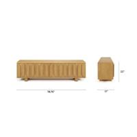 Meuble TV moderne haut de gamme RH en bois, console multimédia cannelée, meuble de rangement en chêne naturel pour salon