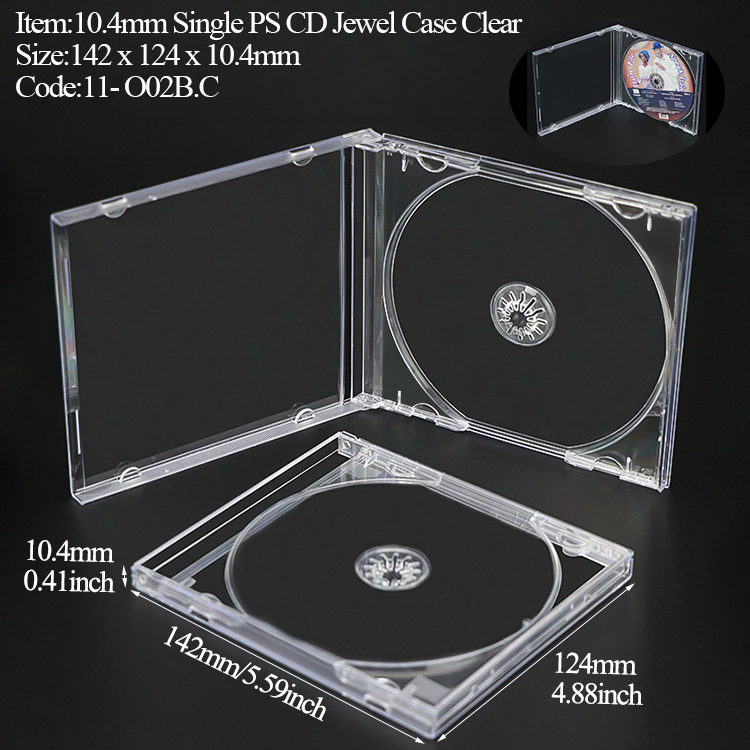 O02 : Boîtier CD 10,4 mm Transparent