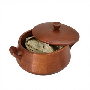 Olla de Madera Clásica con Tapa Abatible, Apilable, Personalizable, Redonda, para Cocina y Comedor - Product Image 3