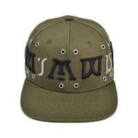 Casquette Snapback Industrielle Punk en Métal avec Œillets, Personnalisée, en Coton Épais, Visière Plate, Style Vintage Streetwear, Gorras, OEM