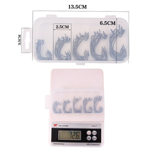 Hameçons XY-60, boîte de 51 pièces, hameçons pour leurres de pêche en eau douce, hameçons pour appâts souples, accessoires de pêche - Product Image 6