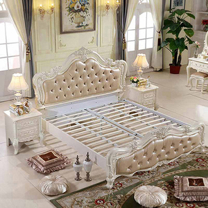 Latest Design Solid Wood 1.8m Big <strong>Bed</strong> Master Bedroom Modern Minimalist French <strong>Double</strong> <strong>Bed</strong> Frame Luxury <strong>Princess</strong> Leather <strong>Bed</strong> - Product Image 4