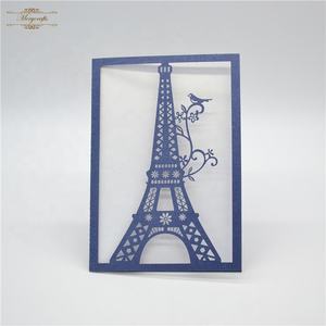 การ์ดเชิญงานแต่งงาน/งานฉลองวันเกิดครบ 15 ปี ลายหอไอเฟล ตัดด้วยเลเซอร์ - Product Image 3