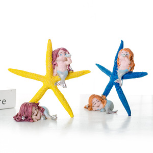 เรซิ่นรูปปลาดาวนางเงือกตกแต่งบ้านสวยงามเหมาะสำหรับตกแต่งตู้ปลา - Product Image 1