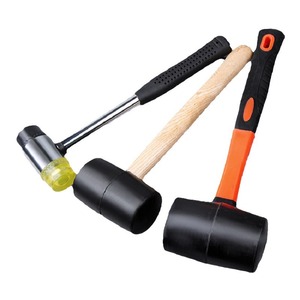 Lichang Rubber Mallet For Tile Installation Durable Black Head With Wooden And Fiberglass Handle - Product Image 1