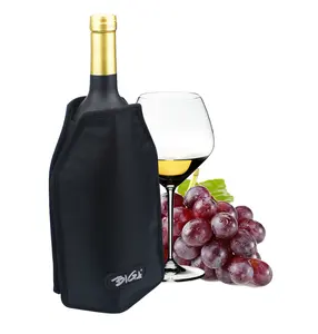 Hot Selling Sublimation Neoprene Can Cooler With Low Price Nylon Sleeve Wine Champagne Cooler Bag With Elastic Sustantial Gel