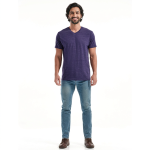Wholesale rate Plain Blank V Neck 100% Cotton Men's <b>t</b>-<b>Shirts</b> for Printing V-neck <b>T</b>-<b>Shirt</b> for Men fast shipping private label - Product Image 1