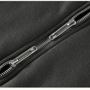 Venta al por mayor de sudaderas con capucha de algodón orgánico de gran tamaño lavado con ácido vintage serigrafiado con cremallera completa y cremallera para hombres - Product Image 3