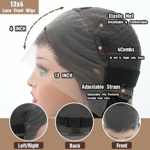 13x4 Glueless <strong>Wigs</strong> Human Hair Pre Plucked Pre Cut, Lace Front <strong>Wigs</strong> Human Hair, Natural Black HD Transparent Wear And Go <strong>Wigs</strong>