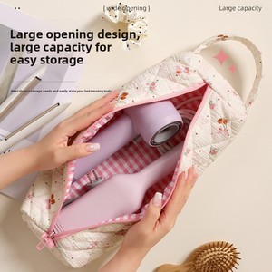 Sac de rangement multifonctionnel pour outils capillaires floraux, grande capacité, portable, léger, sac cosmétique pour sèche-<span class=keywords><strong>cheveux</strong></span> - Product Image 4