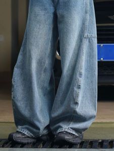 High Street Wear Boys & Men's Women's Vintage Medium Wash Mid Waist Straight Cotton Denim <b>Jeans</b> - Product Image 6