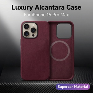 Coque de téléphone pour <span class=keywords><strong>iPhone</strong></span> <span class=keywords><strong>13</strong></span> <span class=keywords><strong>Pro</strong></span> <span class=keywords><strong>Max</strong></span> en Alcantara italien véritable, entièrement enveloppante, avec cadre de caméra en métal, aimant puissant, <span class=keywords><strong>prix</strong></span> d'usine - Product Image 3