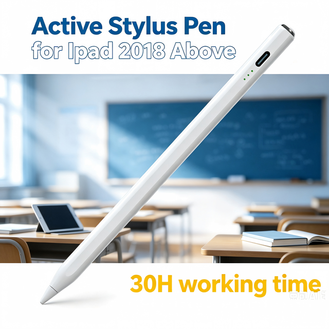 WENKU 046A Premium Quality Active Stylus Pen Palm Rejection for iPad 2018-2026 30 Hours Ultra-Long Battery Life Replaceable Nib