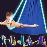Chaise Balançoire LED Sensorielle Lumineuse pour Enfants, Écologique, 17 Couleurs, Télécommande, 7 Modes Clignotants, Étanche, pour Jardin, Aire de Jeux, Fête