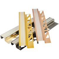 Profilé de bordure d'escalier antidérapant en acier inoxydable, bande de finition de carrelage en métal brossé pour hôtel, bureau, appartement