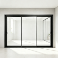 Portes coulissantes horizontales en aluminium haute résistance australien et verre trempé double vitrage étanche