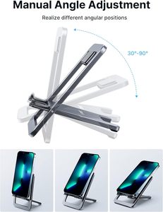 Soporte para Teléfono Celular JSAUX, Paquete de 2, Plegable, de Aluminio, Ajustable, Portátil para Escritorio, Compatible con Teléfonos de 4-8 Pulgadas //Kindle - Product Image 4