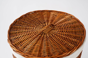 Cesto portabiancheria JY S3 Willow con piedistallo e supporto, cesto portabiancheria rotondo <span class=keywords><strong>in</strong></span> <span class=keywords><strong>vimini</strong></span> con coperchio, <span class=keywords><strong>cesti</strong></span> <span class=keywords><strong>in</strong></span> <span class=keywords><strong>vimini</strong></span> alti per riporre oggetti - Product Image 2